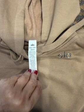 Alo Hoodie in Camel with Silver Logo